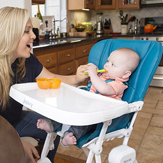 feeding time for baby at a Jersey Shore vacation rental with Coastal Baby Rental baby feeding gear.