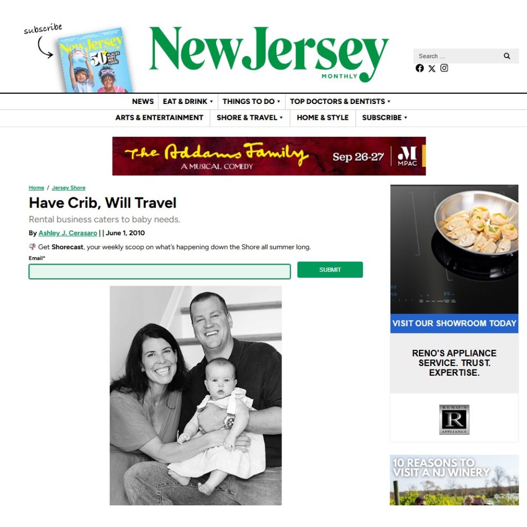 baby equipment rentals at the jersey shore